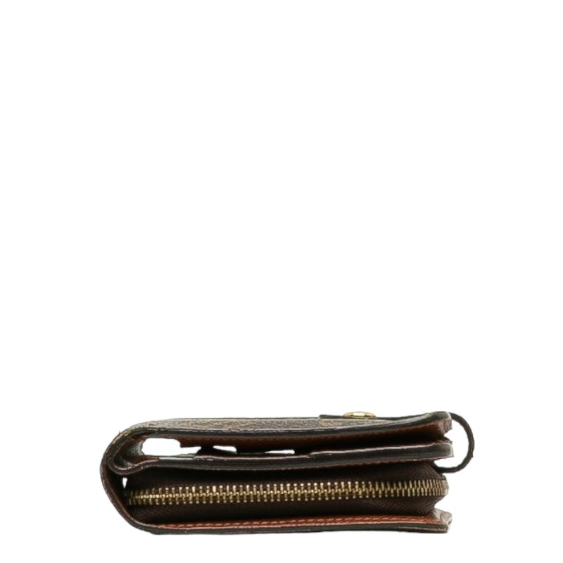 Louis Vuitton Monogram M61667 Double Folded Wallet PVC/Leather Brown