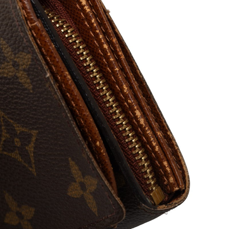Louis Vuitton Monogram M61730 Double Folded Wallet PVC/Leather Brown
