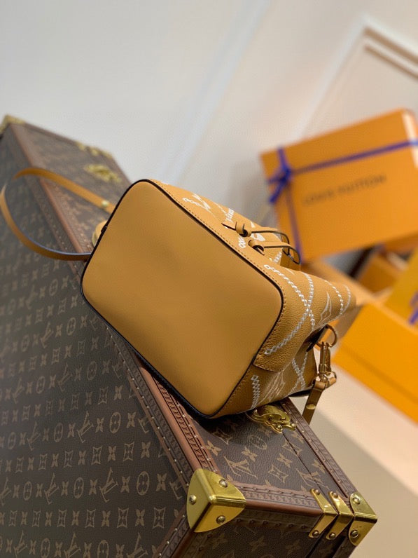 LV NeoNoe MM Bucket Bag Monogram Empreinte Arizona Brown For Women, WomenÃ¢â‚¬â„¢s Handbags, Shoulder Bags 10.2in/26cm LV M46029