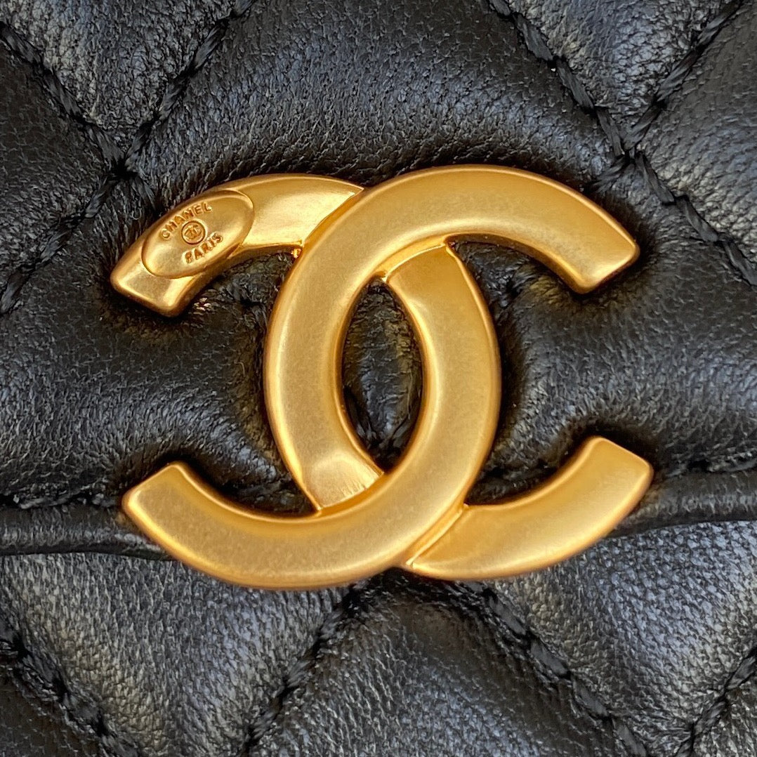 CHL Clutch With Chain Gold Hardware Black For Women Handbags, Shoulder Bags 5.7in/14.5cm AP2945