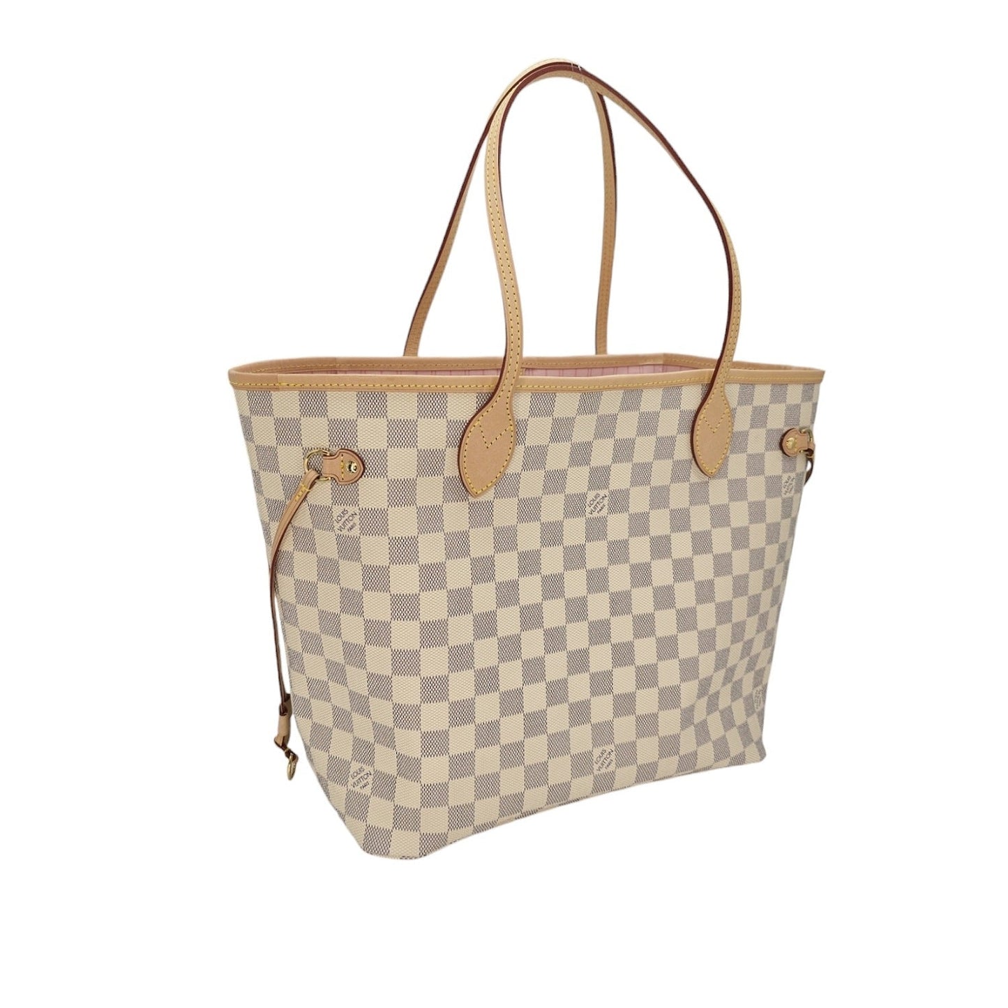 Louis Vuitton Neverfull Damier Azur MM Tote Rose Ballerine