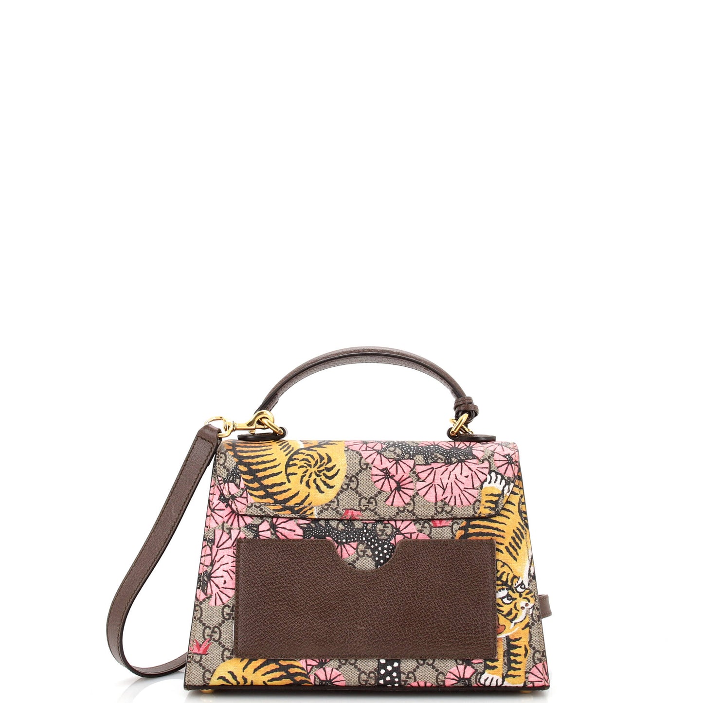 Padlock Top Handle Bag Bengal Print GG Coated Canvas Small