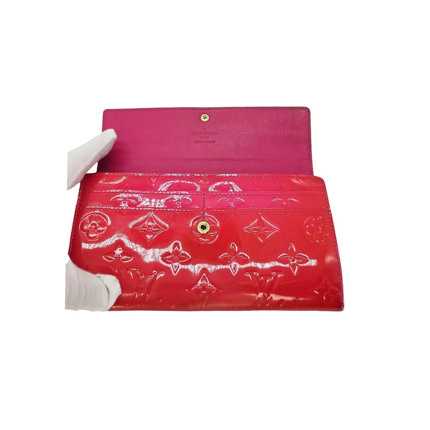 Louis Vuitton Monogram Sarah Vernis Wallet Rose Pop