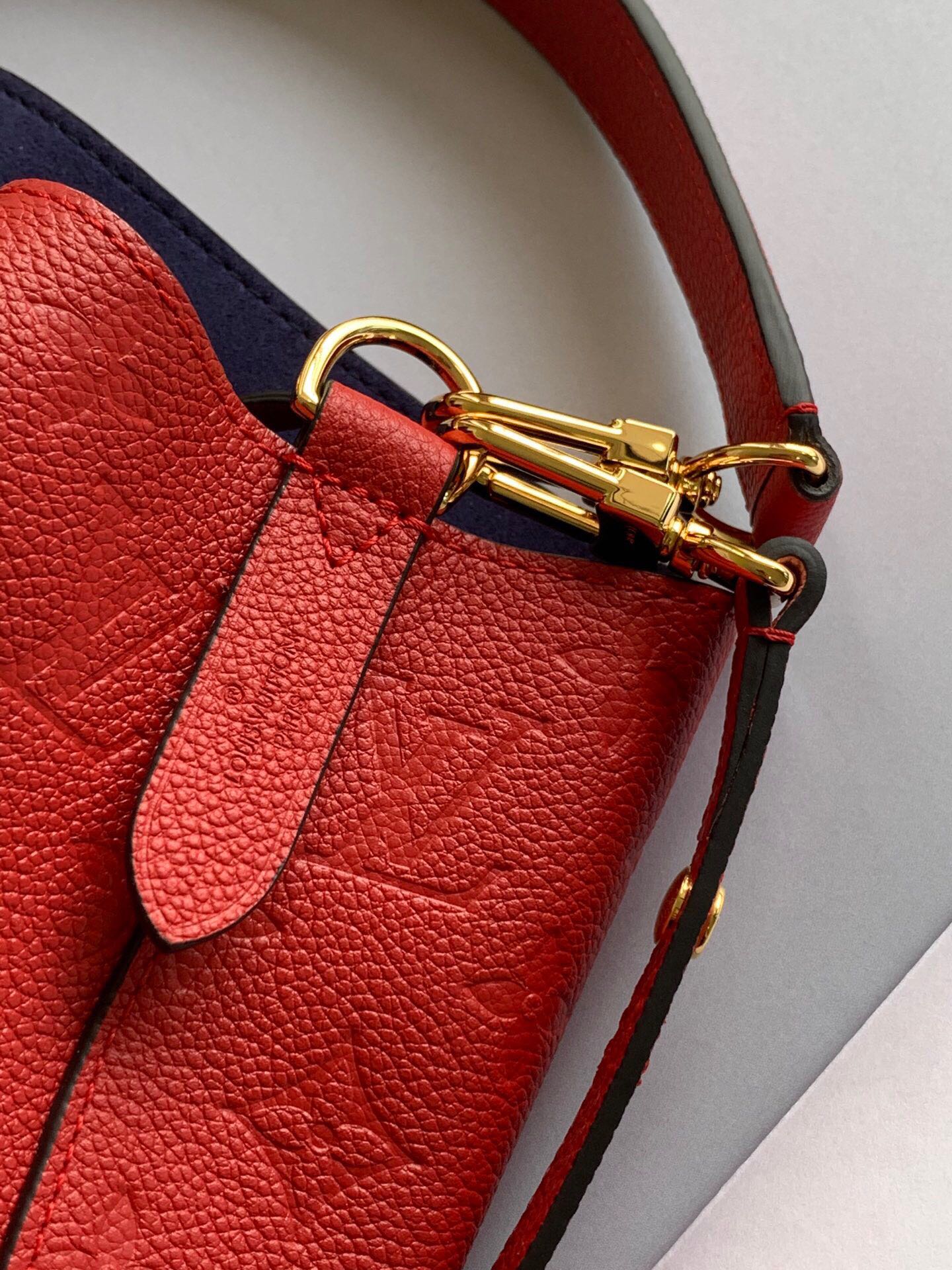LV NeoNoe MM Bucket Bag Monogram Empreinte Red For Women, WomenÃ¢â‚¬â„¢s Bags, Shoulder Bags 10.2in/26cm LV