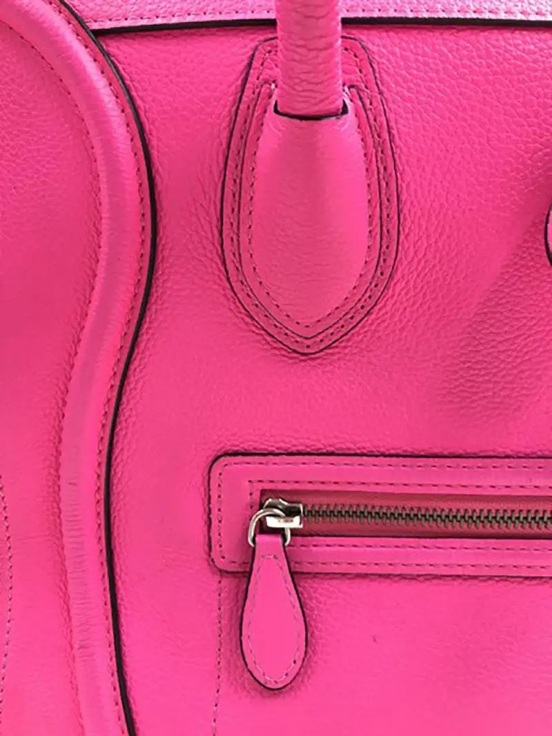 CÉLINE DRUMMED LEATHER MICRO PHANTOM TOTE BAG