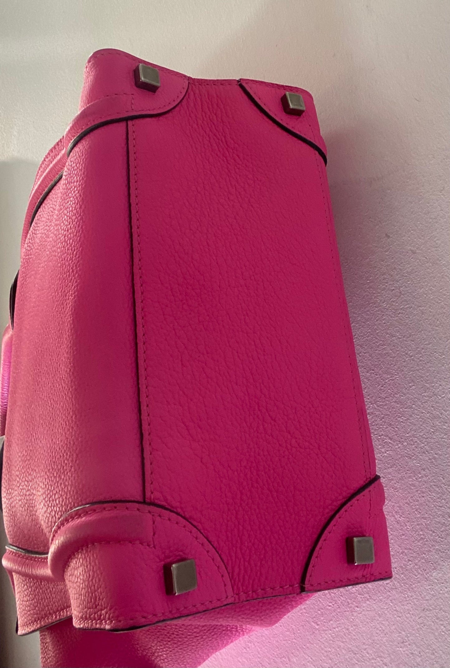 CÉLINE DRUMMED LEATHER MICRO PHANTOM TOTE BAG