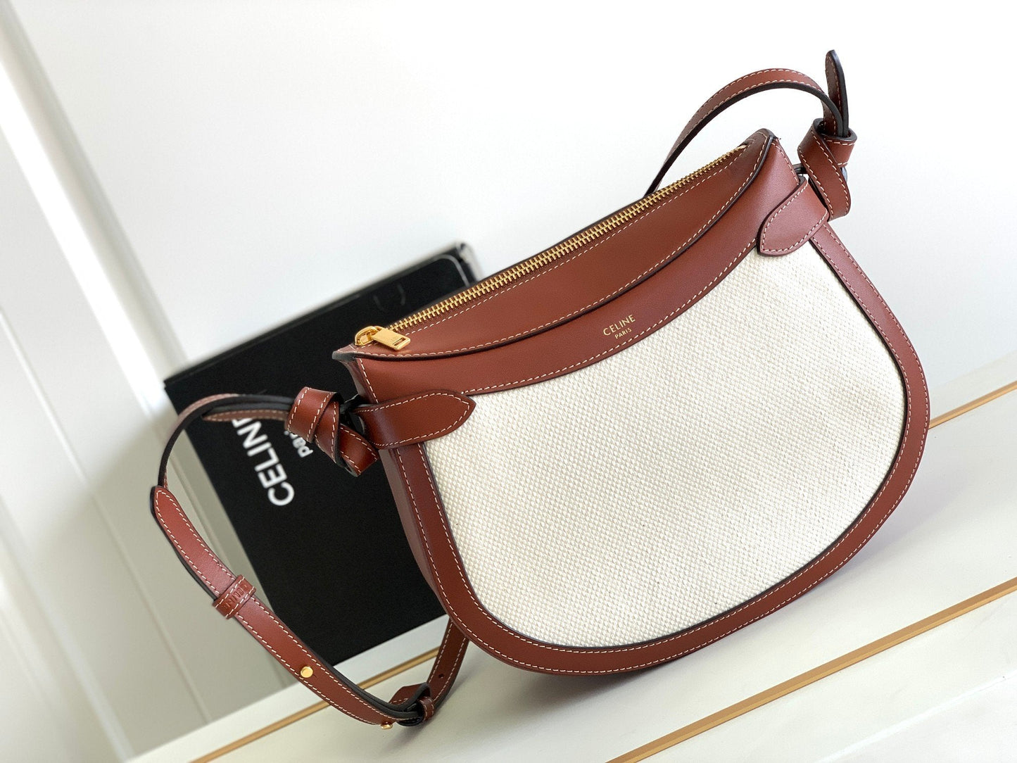 GLAMI BesaGLAMI Noeuds Francais Bag Brown/White For Women 10in/25cmÃ‚Â 