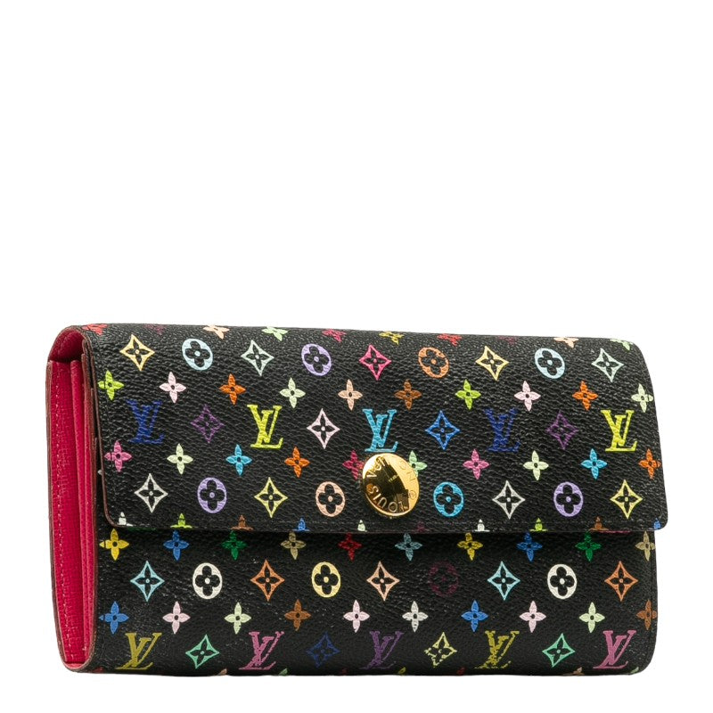 Louis Vuitton Monogram Multicolor M93533 Long Wallet PVC/Ledger Black Black