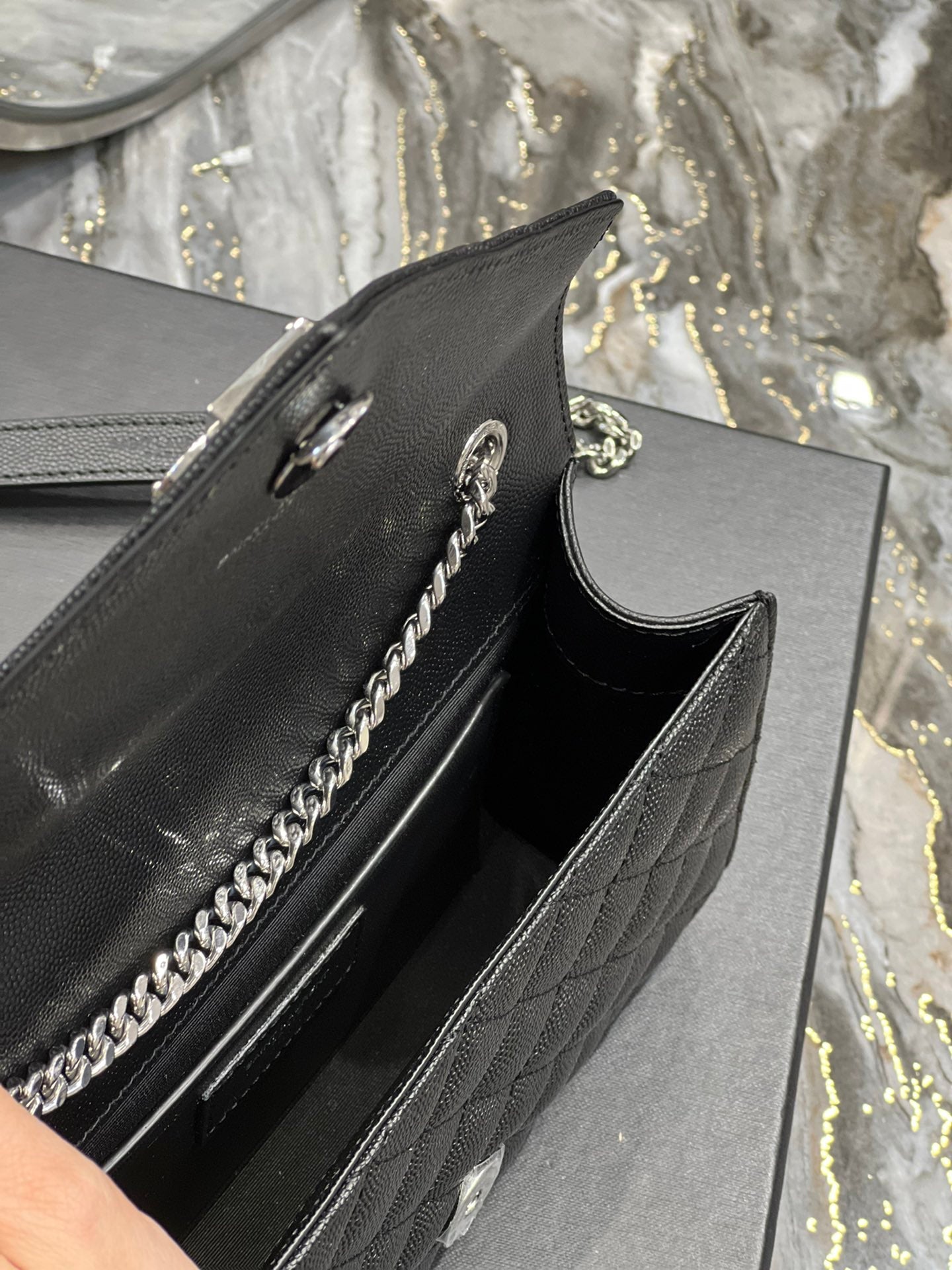 GLAMI Small Bag Black In Mix Matelasse For Women 8.2in/21cm YSL 600195BOW921000