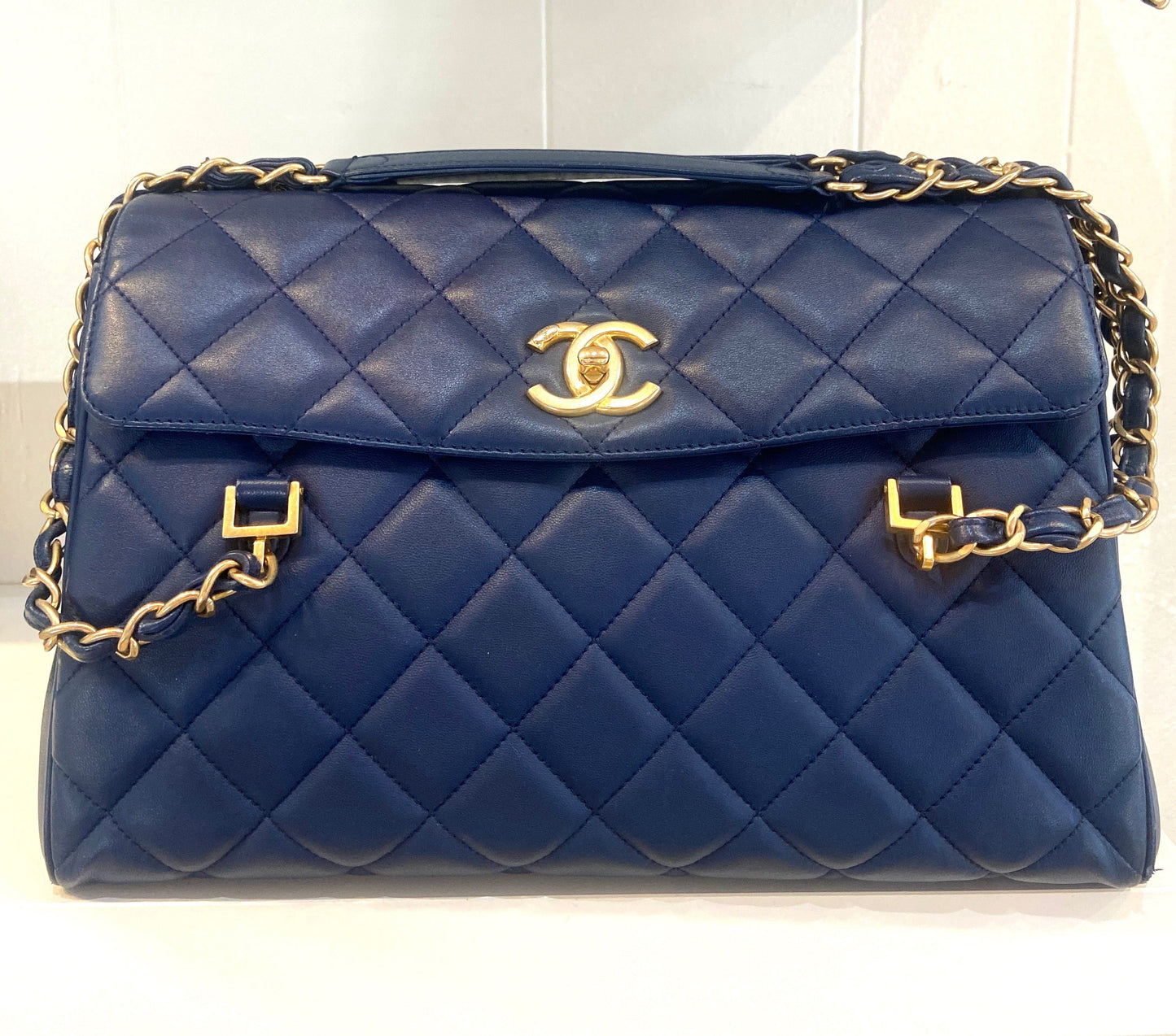 CHANEL QUILTED LAMBSKIN MISIA CAMERA FLAP BAG-HS