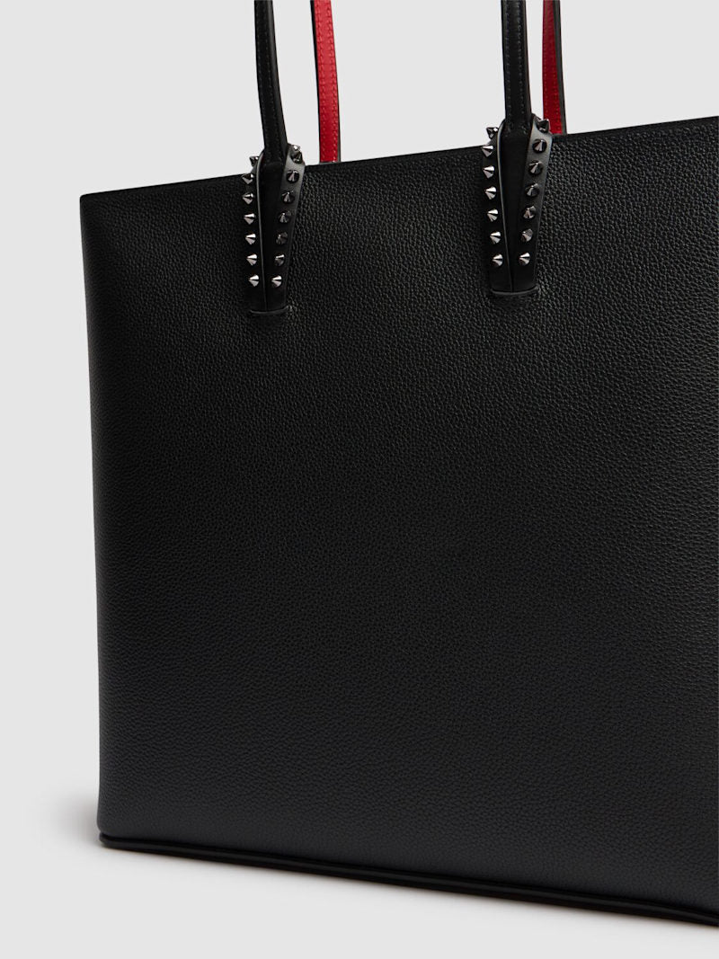 CHRISTIAN LOUBOUTIN CABATA CALFSKIN LEATHER ZIPPED TOTE BAG