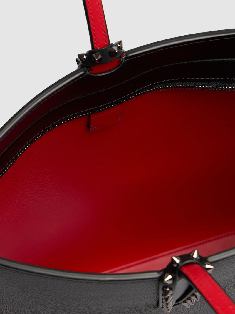 CHRISTIAN LOUBOUTIN CABATA CALFSKIN LEATHER ZIPPED TOTE BAG