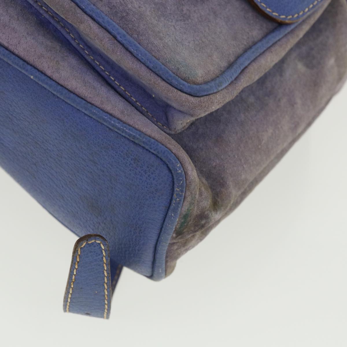 GUCCI Backpack Suede Leather Blue cl359