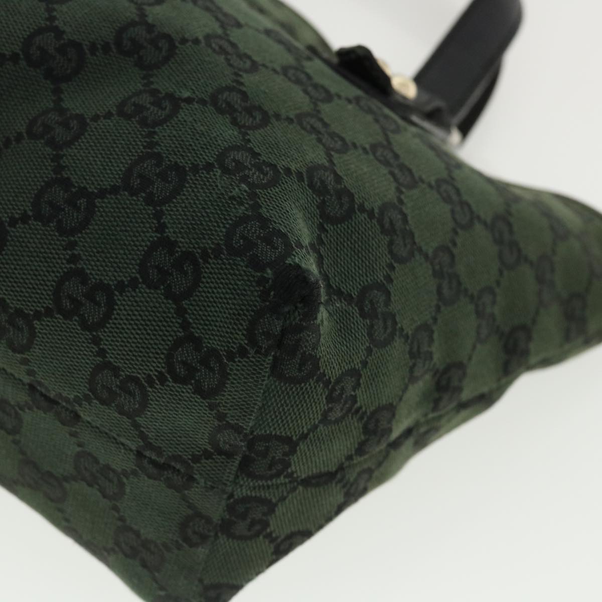 GUCCI GG Canvas Hand Bag Green 257249 cl363
