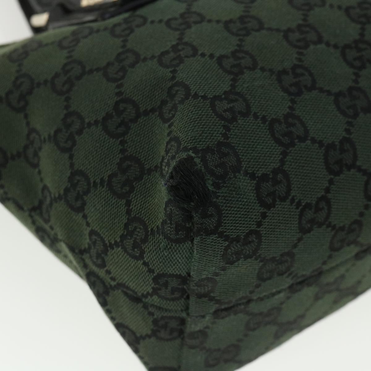 GUCCI GG Canvas Hand Bag Green 257249 cl363