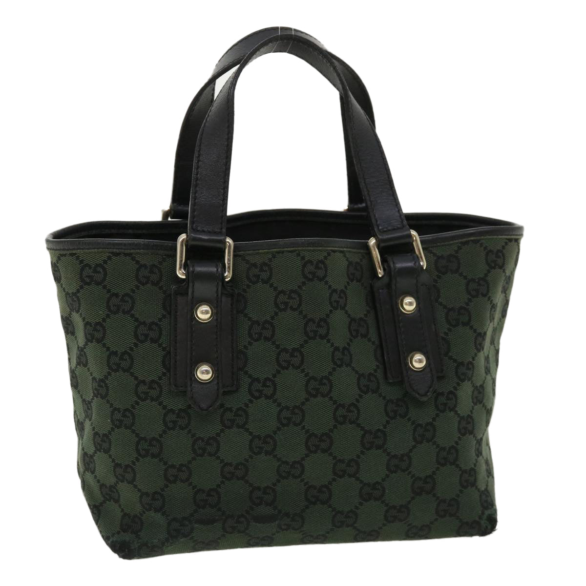 GUCCI GG Canvas Hand Bag Green 257249 cl363