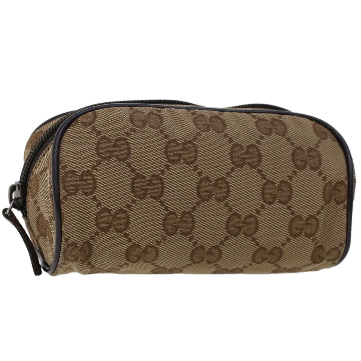 GUCCI GG Canvas Pouch Leather Beige 138044 cl604