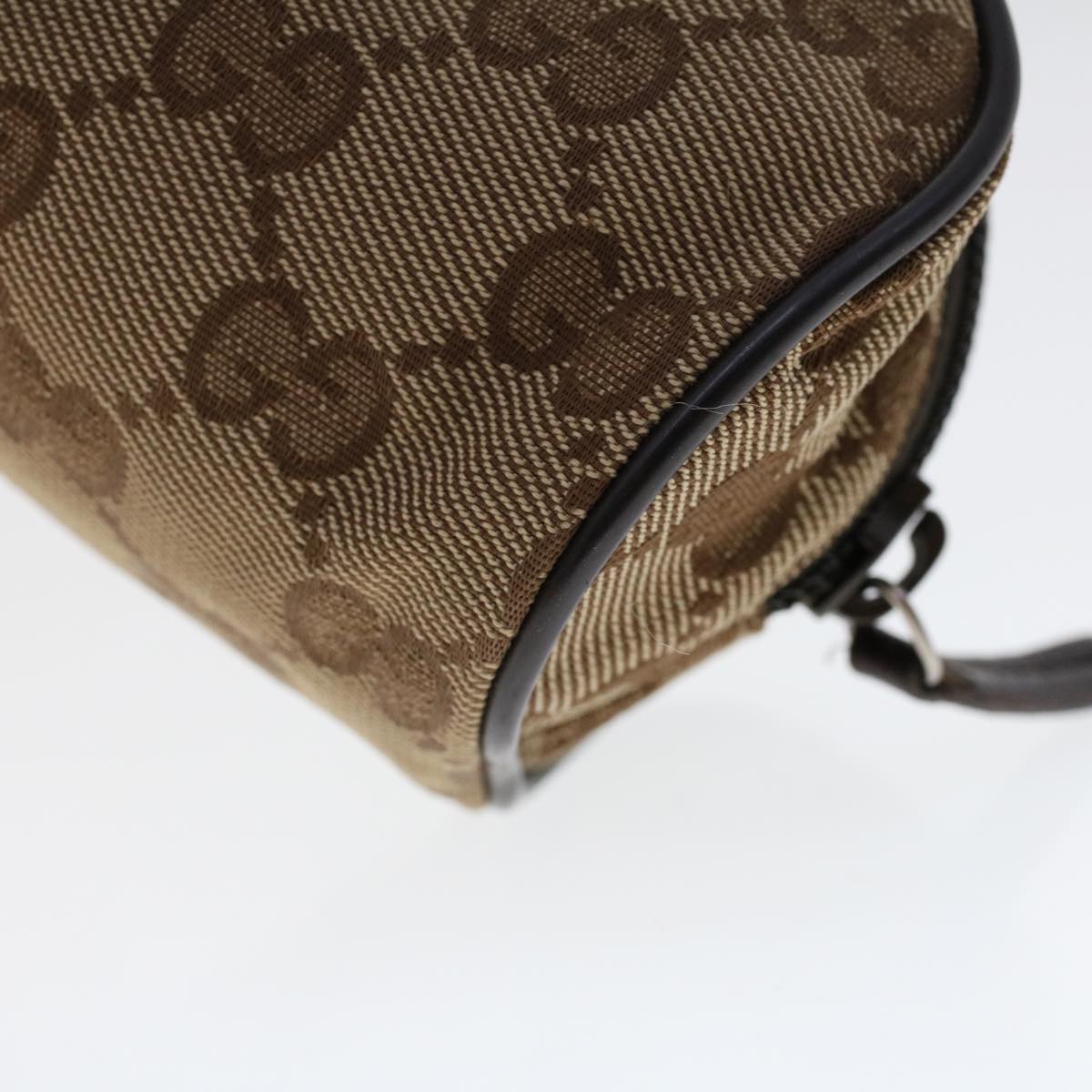 GUCCI GG Canvas Pouch Leather Beige 138044 cl604