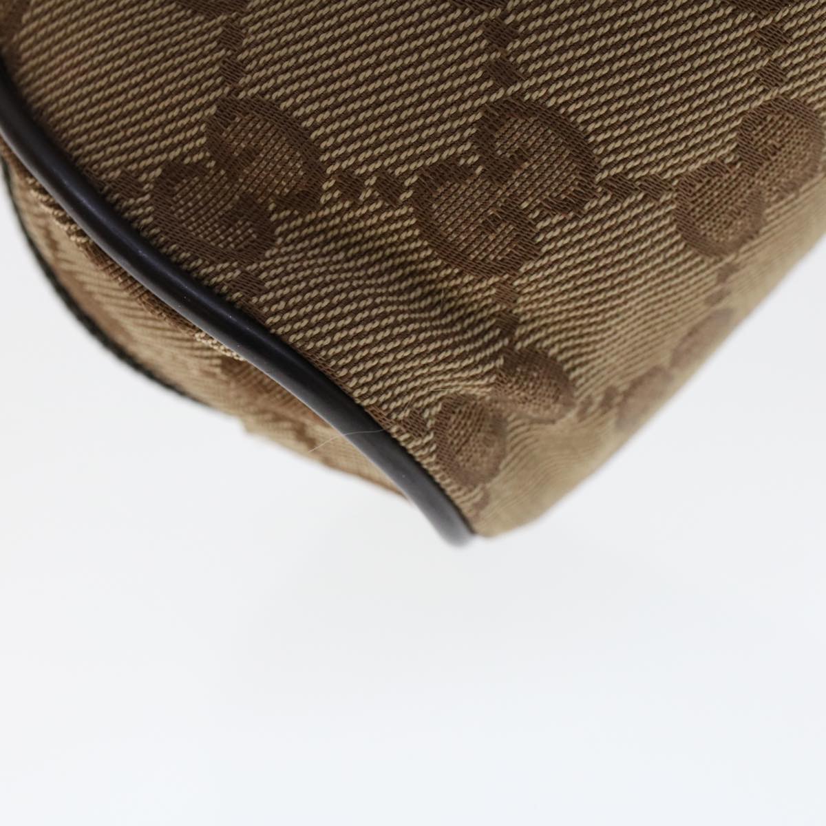 GUCCI GG Canvas Pouch Leather Beige 138044 cl604