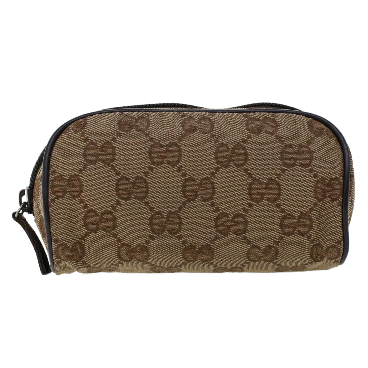 GUCCI GG Canvas Pouch Leather Beige 138044 cl604