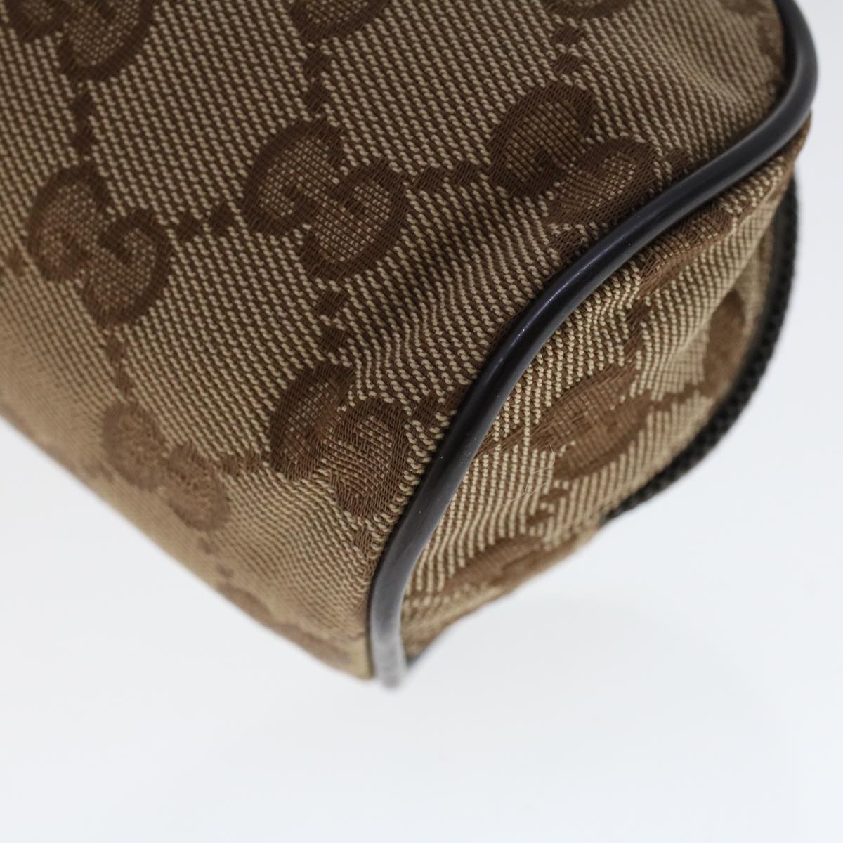 GUCCI GG Canvas Pouch Leather Beige 138044 cl604
