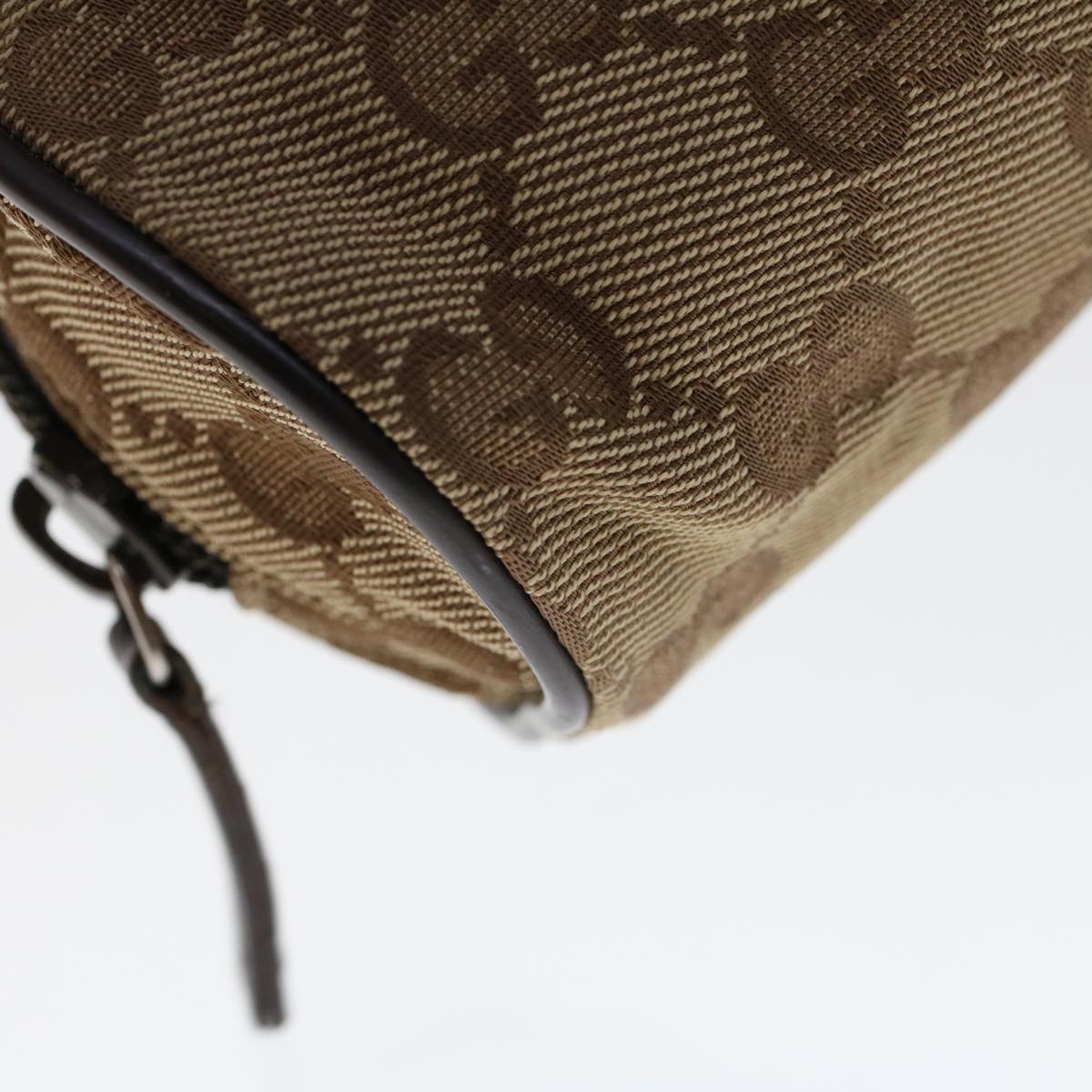 GUCCI GG Canvas Pouch Leather Beige 138044 cl604