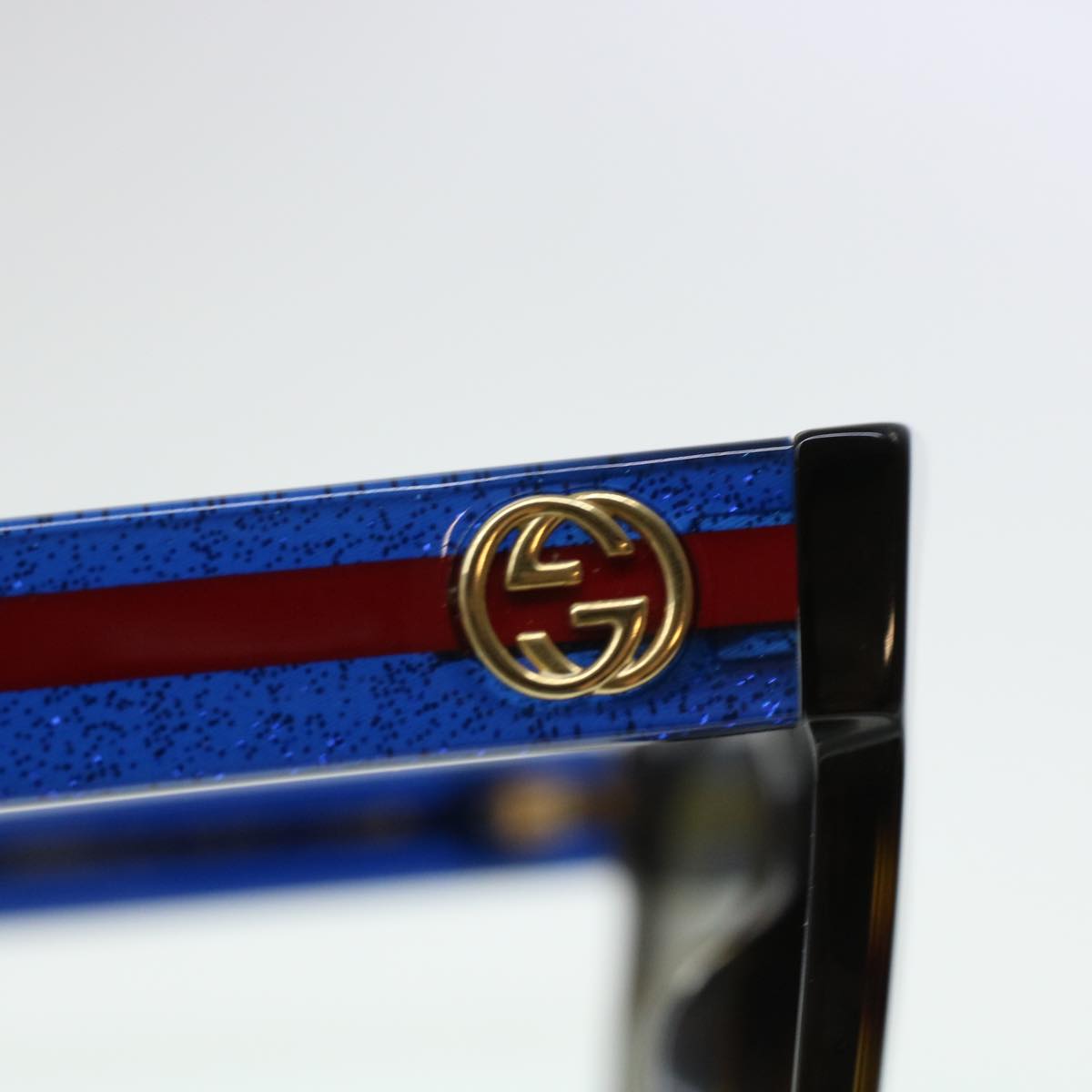 GUCCI Sherry Line Sunglasses Black Blue Red cl605