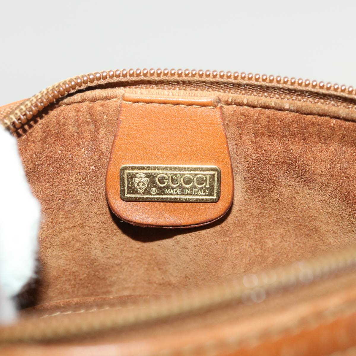 GUCCI Clutch Bag Leather Brown cl659