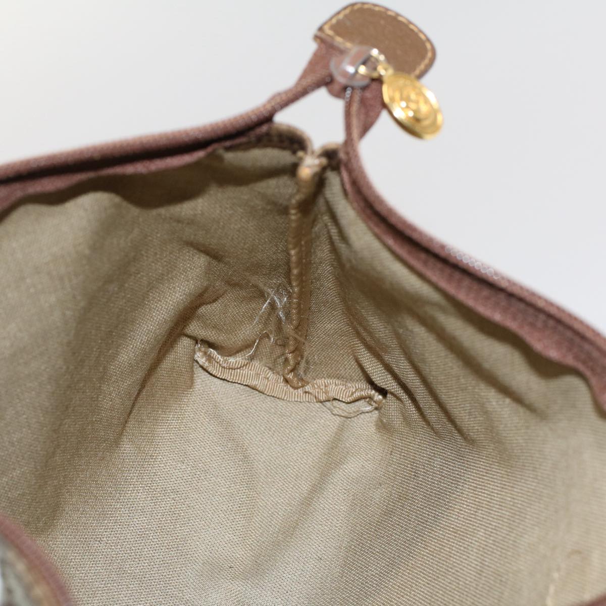 GUCCI GG Canvas Pouch PVC Leather Beige 014 115 6088 cl746