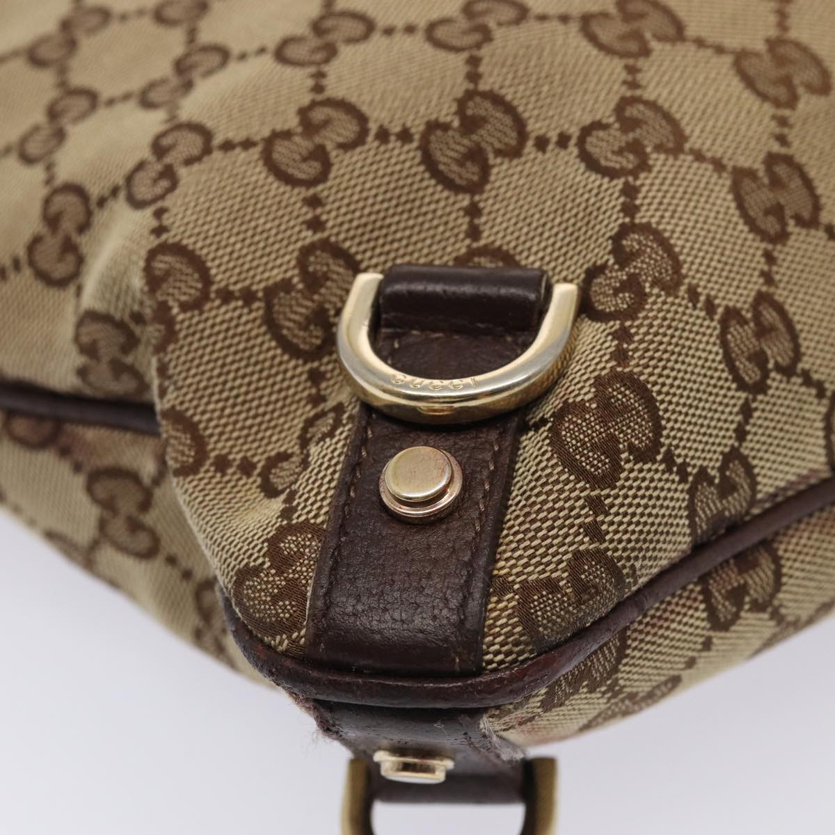 GUCCI GG Canvas Shoulder Bag Beige Brown 131326 cl847