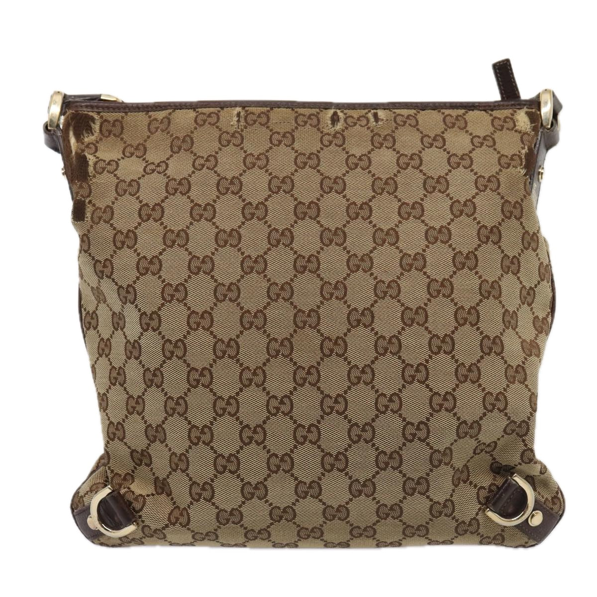 GUCCI GG Canvas Shoulder Bag Beige Brown 131326 cl847