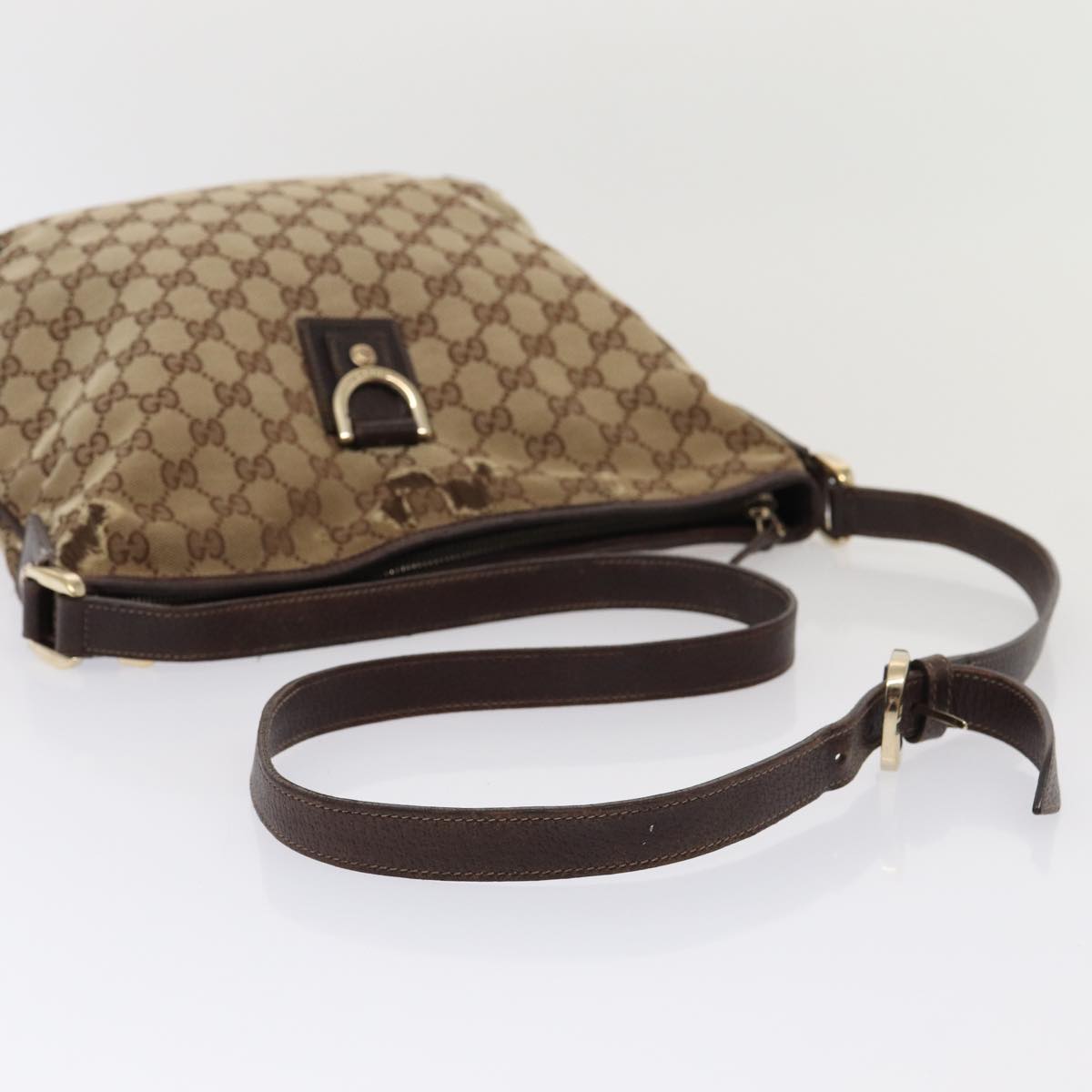 GUCCI GG Canvas Shoulder Bag Beige Brown 131326 cl847
