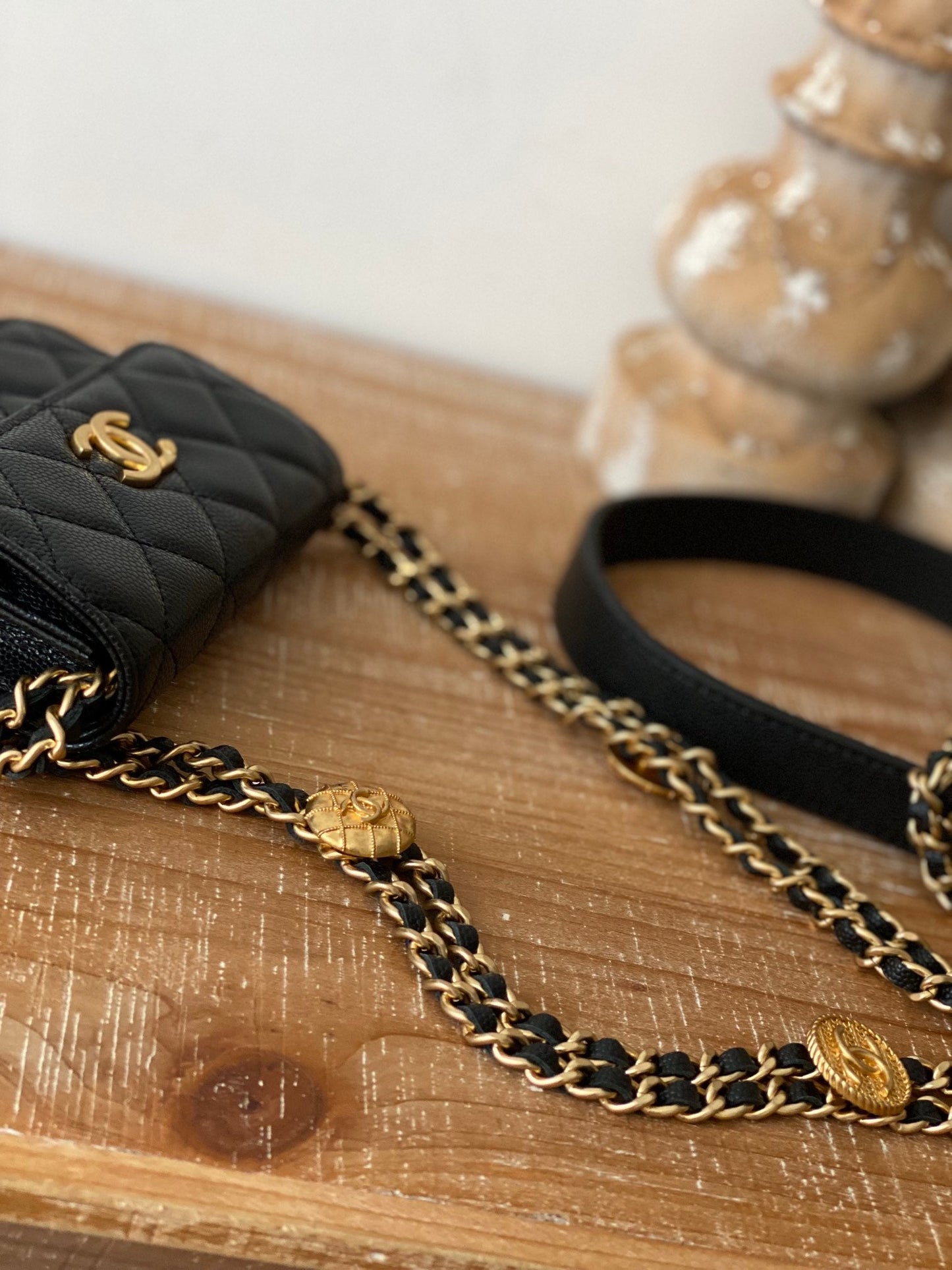 CHL Clutch With Chain Black For Women Bags 4.8in/12.3cm AP2857 B08447 94305