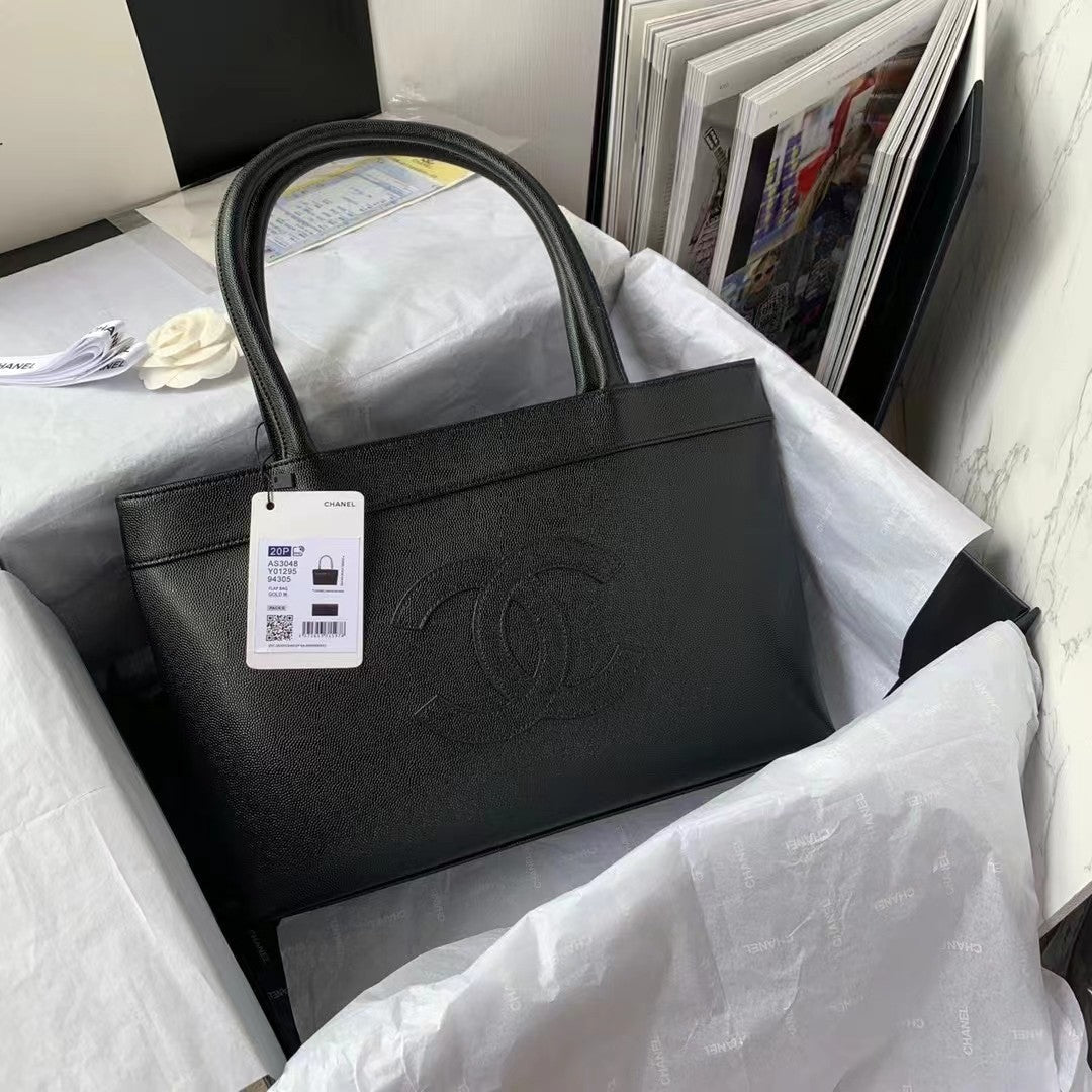 CHLVintage CHLOpen Tote Caviar East West Black For Women Bags 14.5in/36.9cm