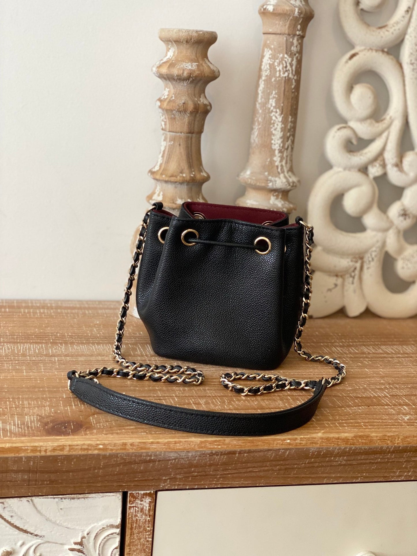 CHLMini Bucket Bag With Strap Black For Women Bags 4.9in/12.5cm