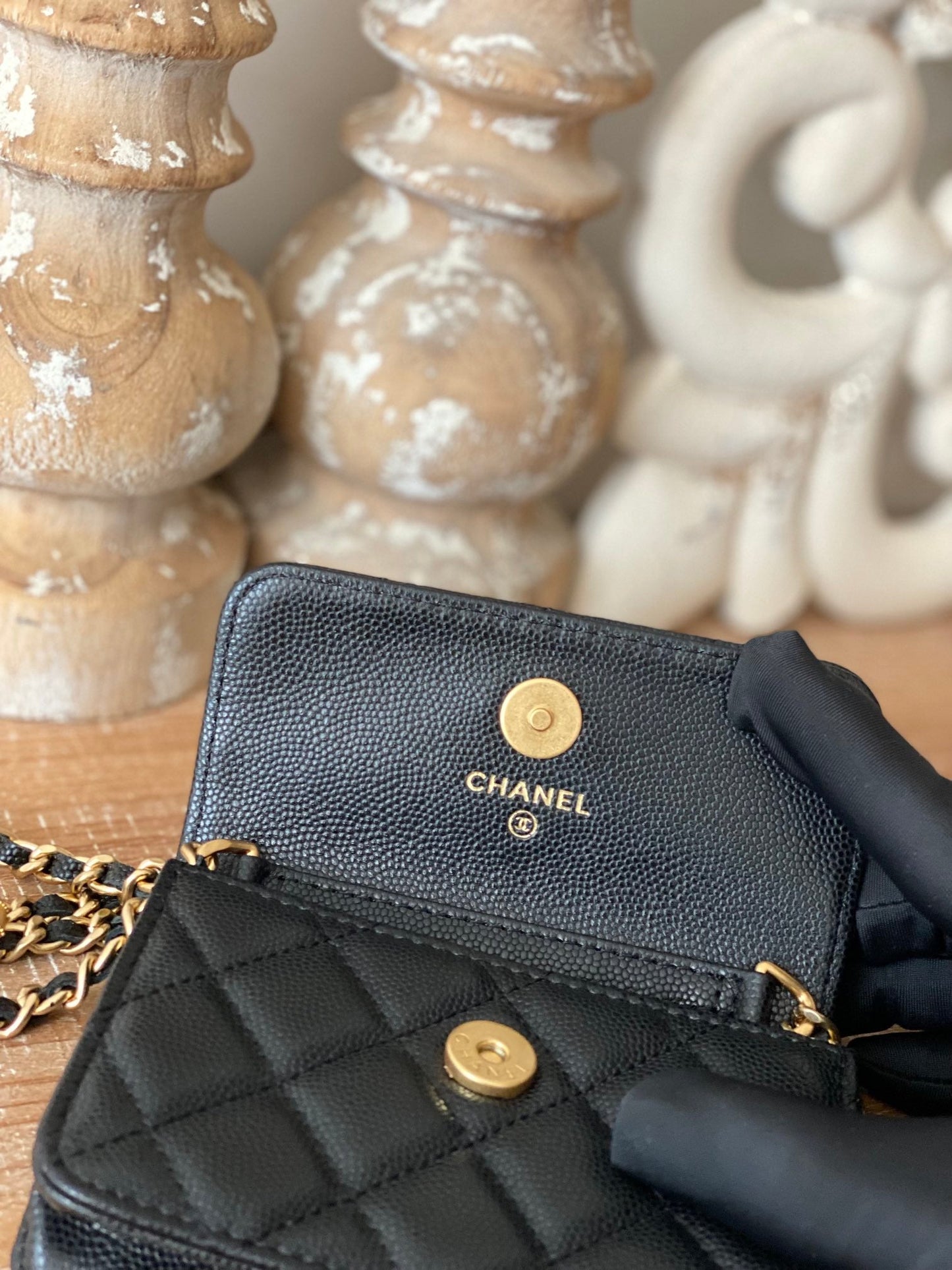 CHL Clutch With Chain Black For Women Bags 4.8in/12.3cm AP2857 B08447 94305