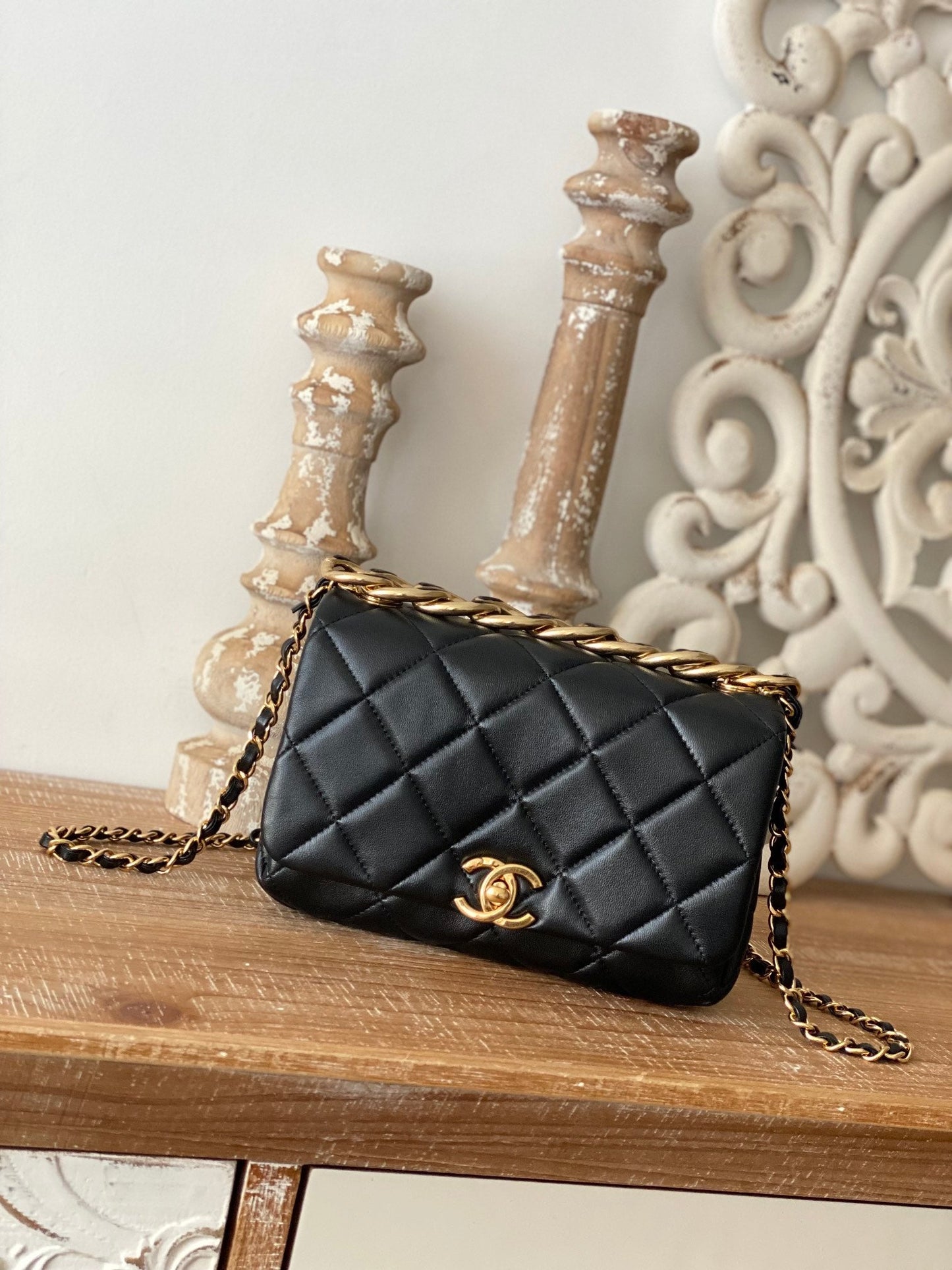 CHL Classic GLAMIamond GlamIap Bag Black For Women Bags 9.1in/23cm