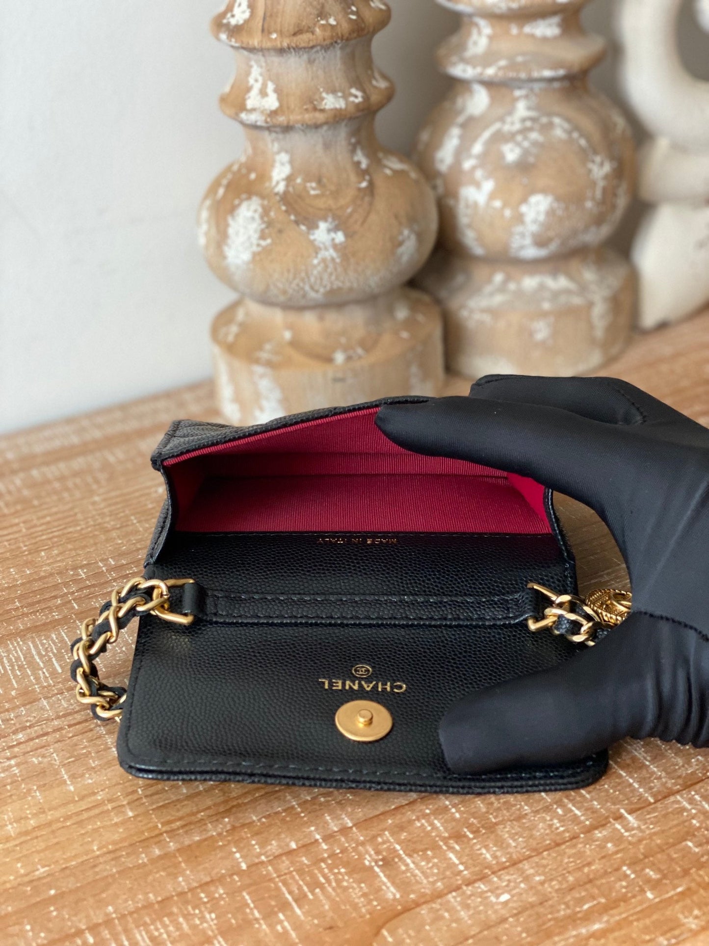 CHL Clutch With Chain Black For Women Bags 4.8in/12.3cm AP2857 B08447 94305