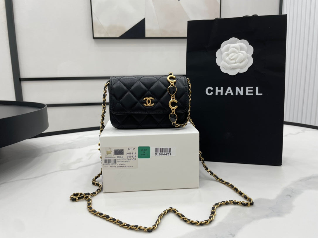 CHL Classic GLAMIstressed Black For Women Bags 4.7in/12cm