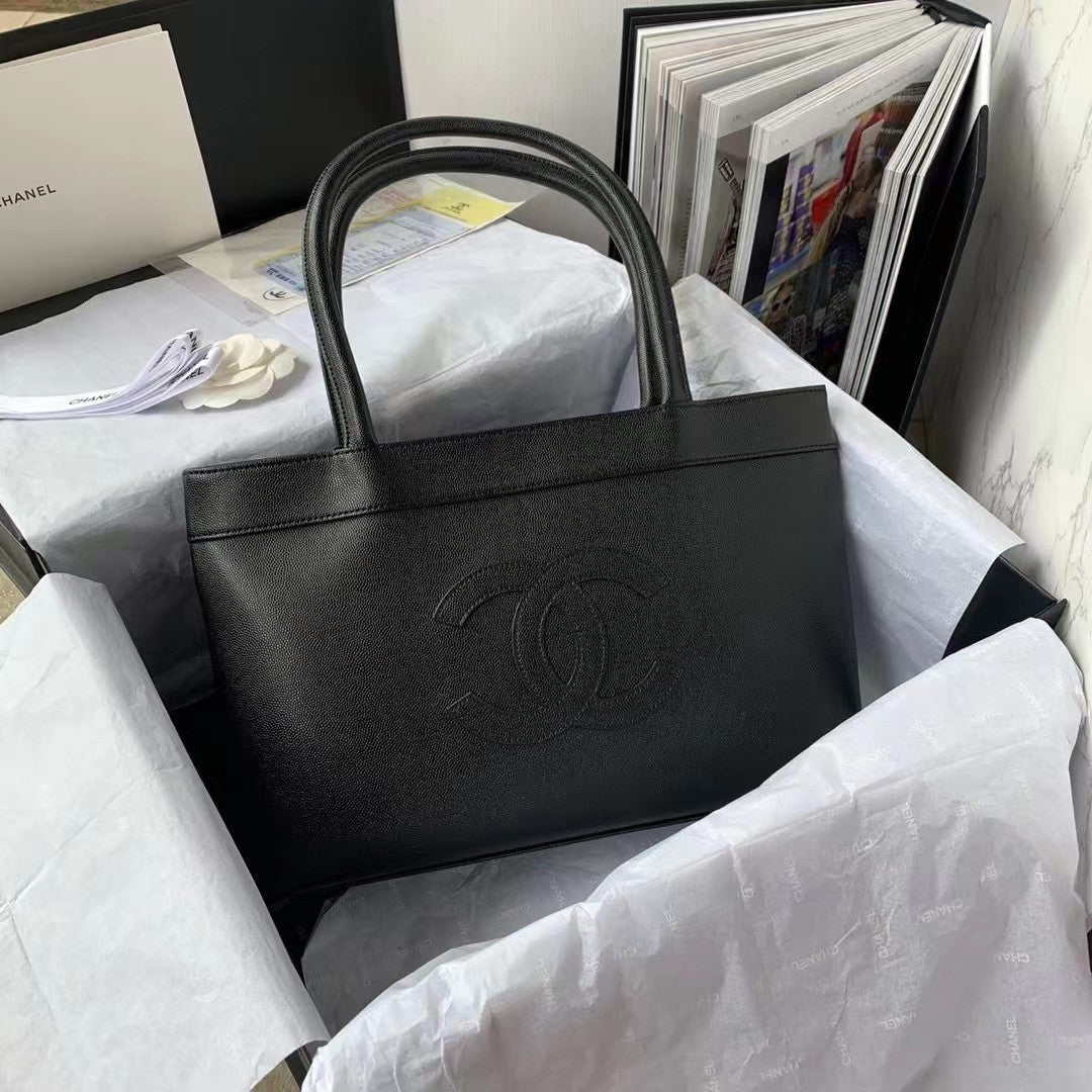 CHLVintage CHLOpen Tote Caviar East West Black For Women Bags 14.5in/36.9cm