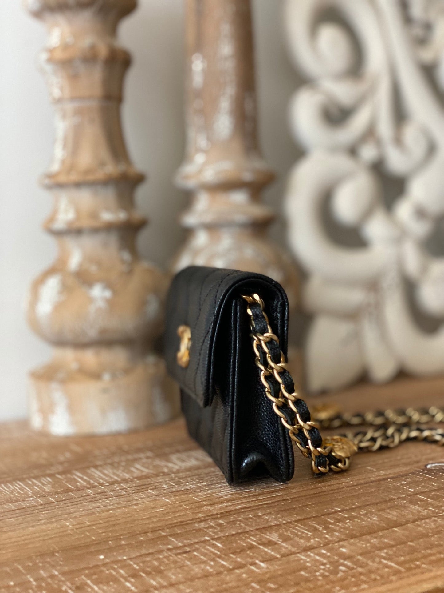CHL Clutch With Chain Black For Women Bags 4.8in/12.3cm AP2857 B08447 94305