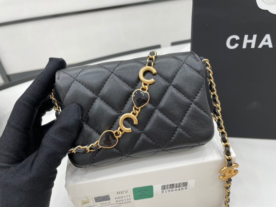 CHL Classic GLAMIstressed Black For Women Bags 4.7in/12cm