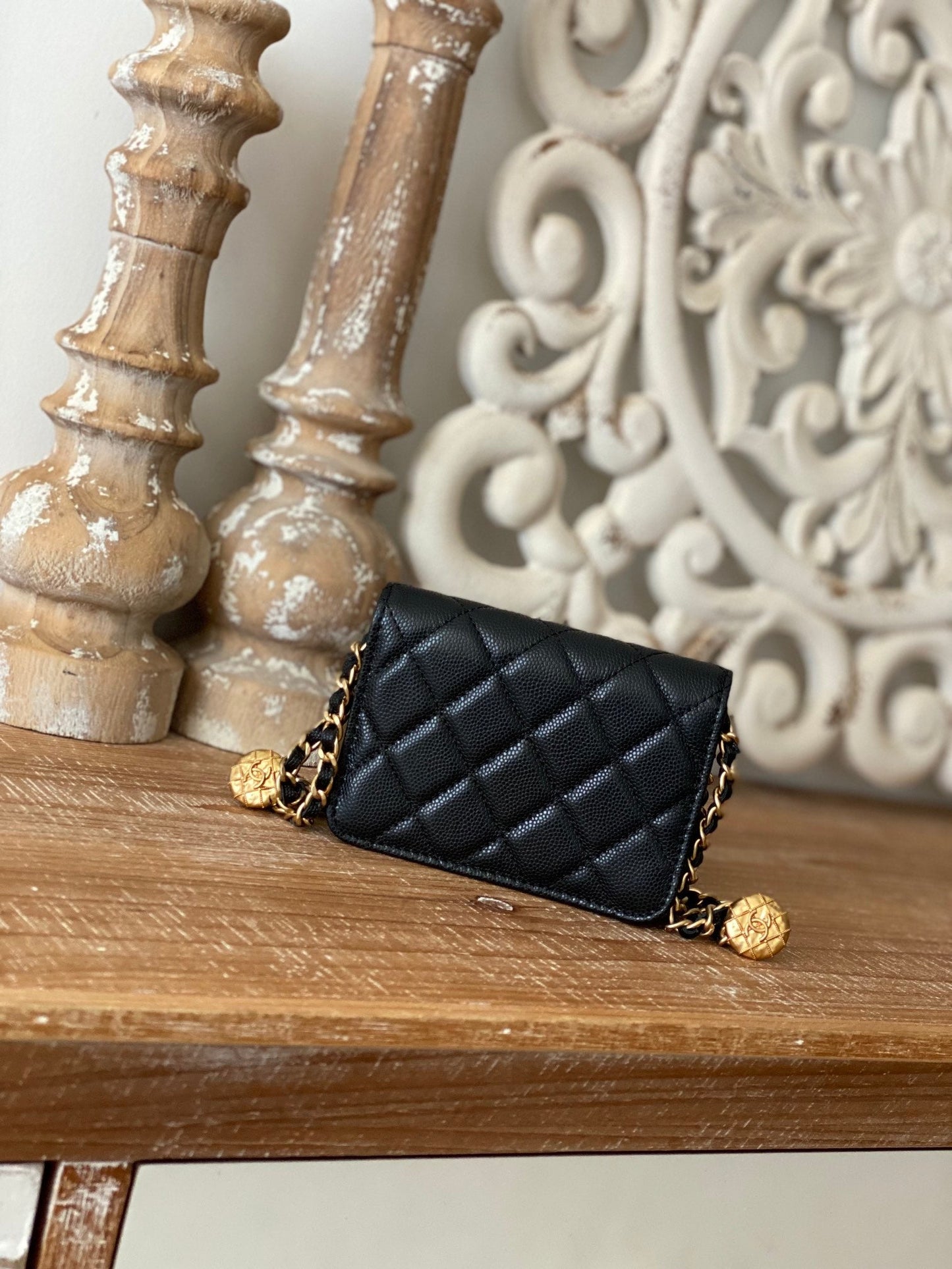 CHL Clutch With Chain Black For Women Bags 4.8in/12.3cm AP2857 B08447 94305