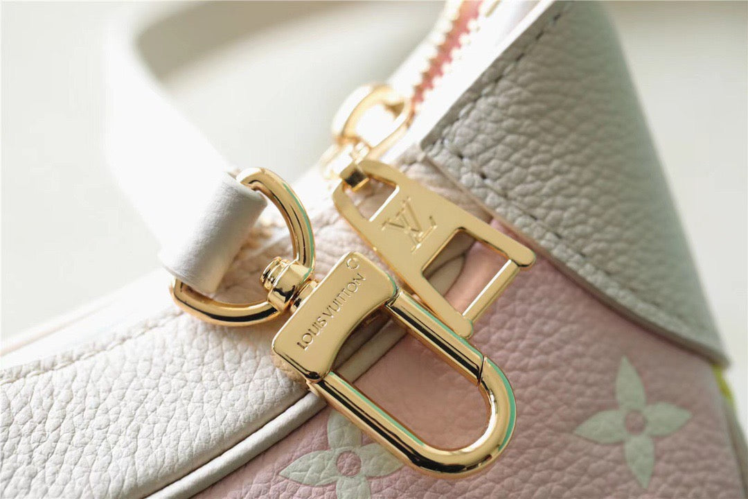 LV Bagatelle GLAMI Monogram Empreinte Beige / Pink / Yellow For Women,  Shoulder And Crossbody Bags 22cm/8.7in LV M46113