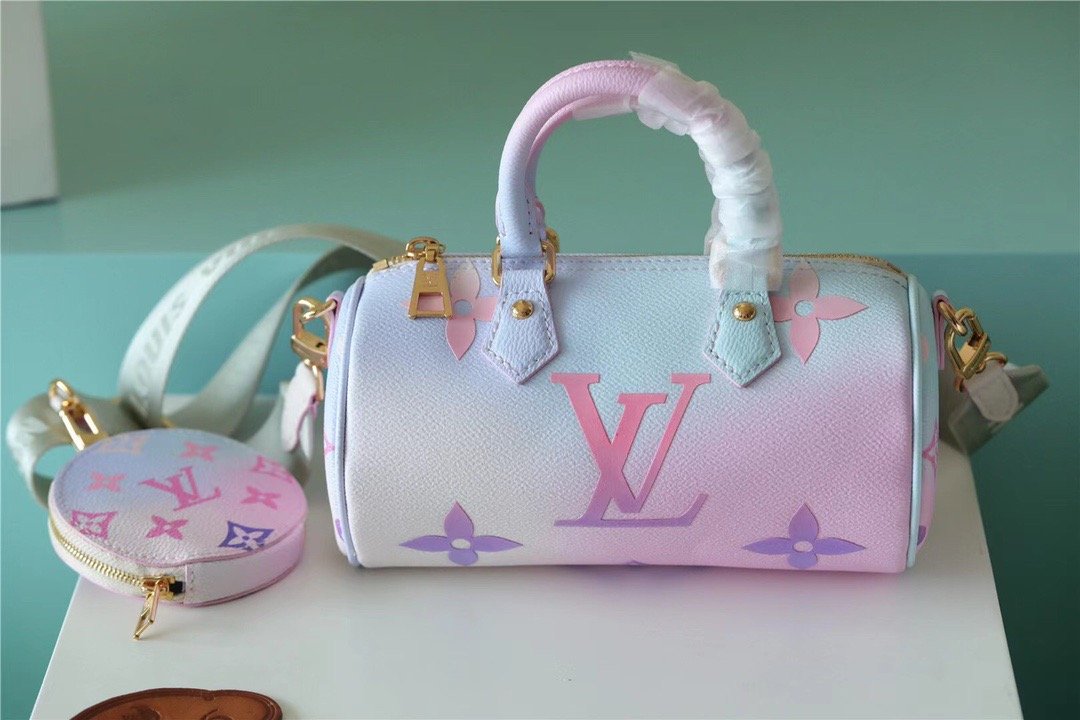 LV Papillon GLAMI Bag Classic Monogram For Women 20cm Sunrise Pastel LV M46078