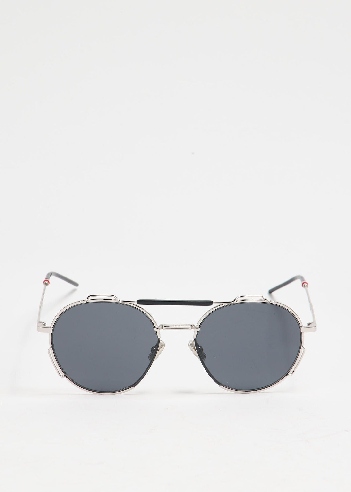Dior Aviator Round Sunglasses in Silver Metal