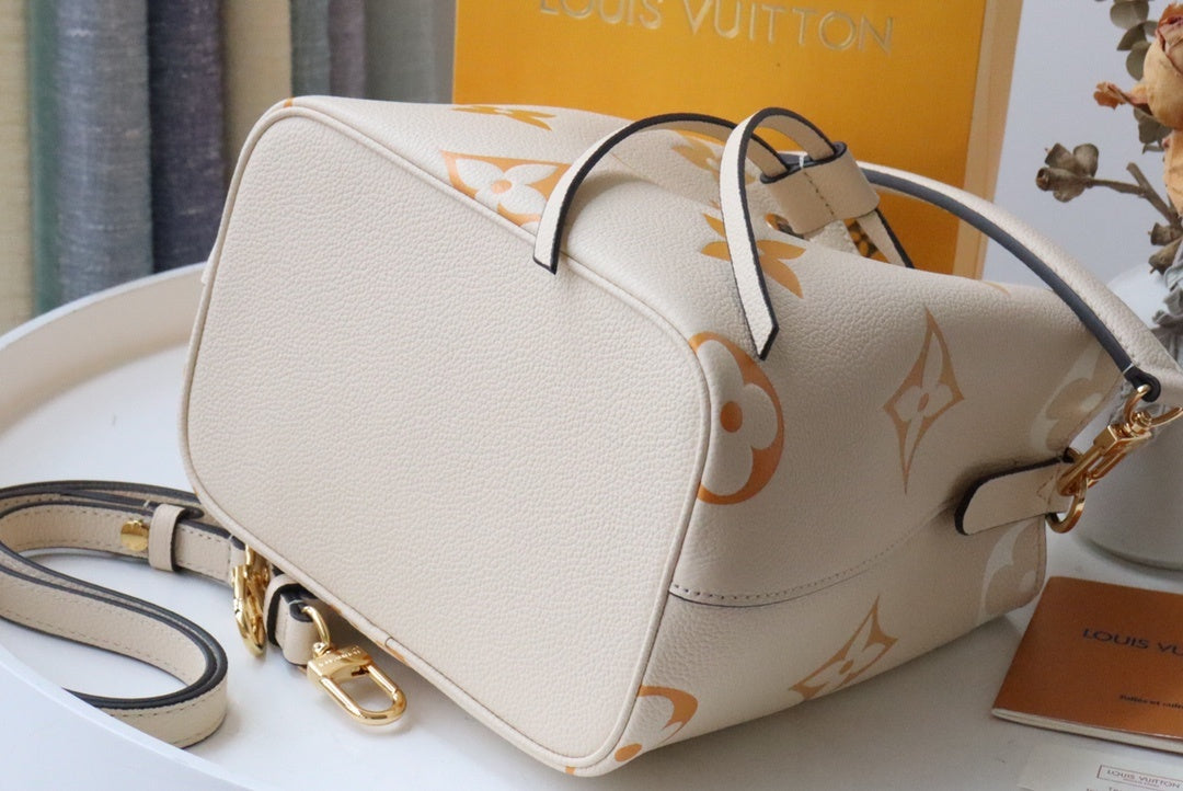 LV NeoNoe GLAMI Bucket Bag Monogram Empreinte Cream/Saffron For Women, WomenÃ¢â‚¬â„¢s Bags, Shoulder Bags 7.9in/20cm LV M45716