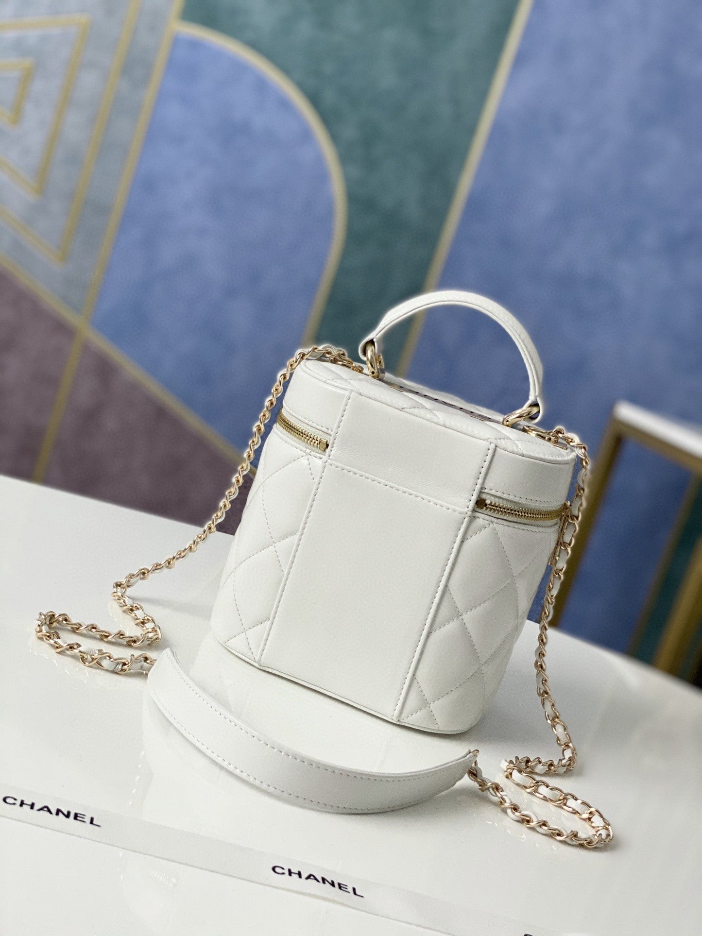 CHLVanity Case Gold Hardware White For Women Handbags, Shoulder Bags 9.4in/24cmÃ‚Â 