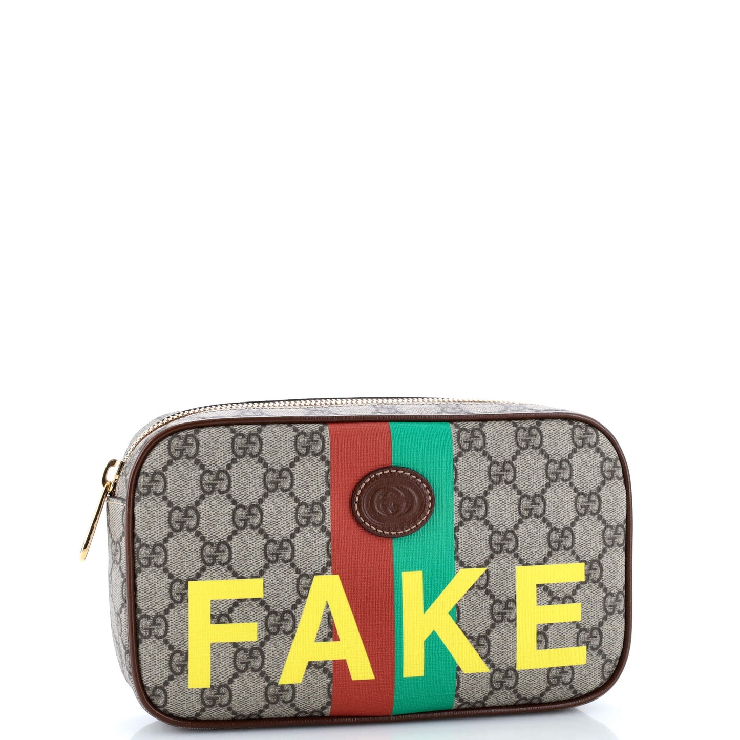 Fake/Not Zip Belt Bag Printed GG Coated Canvas