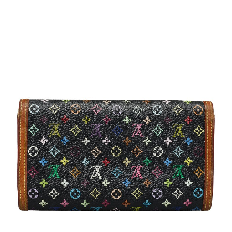Louis Vuitton Multicolor Port-Trezor International Long Wallet M92658 Noir Black PVC Leather  Louis Vuitton